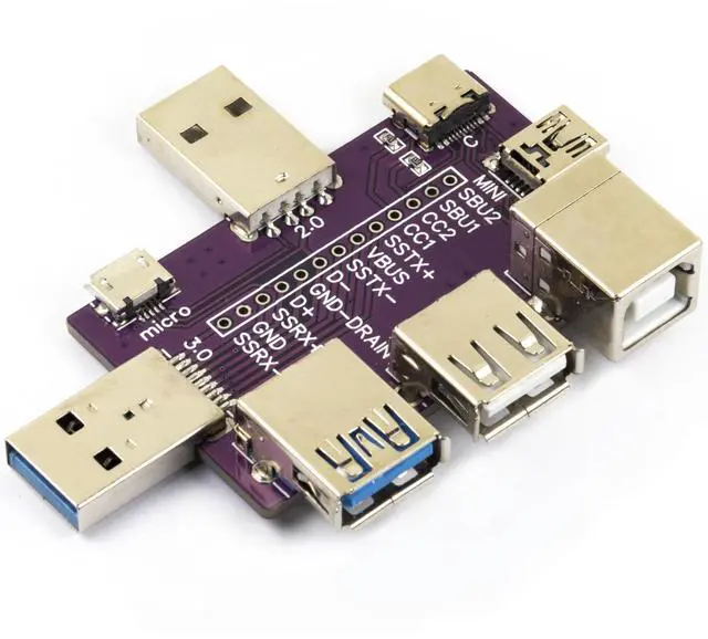 Alt view image 2 of 5 - yddmyo 14pcs USB Breakout Board Kit - Type A & C, 2.0 & 3.0, Male & Female Connectors