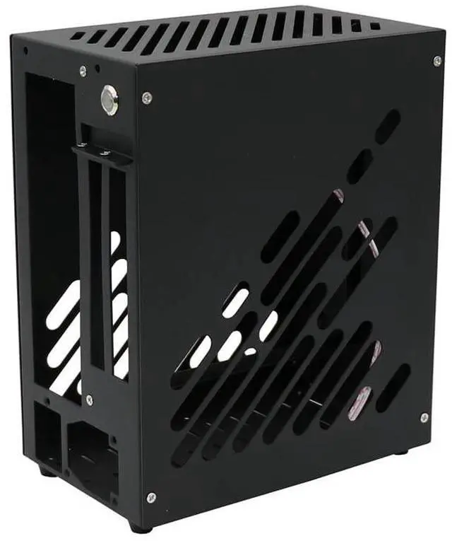 Main image of M24ITX Mini Portable All-Aluminum Side Through A4 Portable Case Small 1uflex Power Supply Alone Display Case K39 Computer Case (Black)