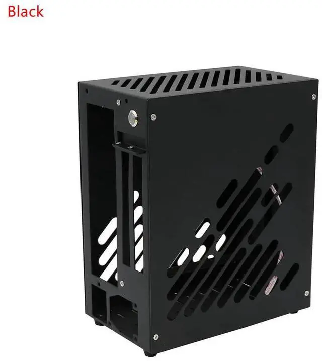Alt view image 2 of 5 - M24ITX Mini Portable All-Aluminum Side Through A4 Portable Case Small 1uflex Power Supply Alone Display Case K39 Computer Case (Black)