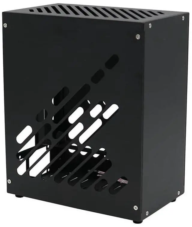Alt view image 3 of 5 - M24ITX Mini Portable All-Aluminum Side Through A4 Portable Case Small 1uflex Power Supply Alone Display Case K39 Computer Case (Black)