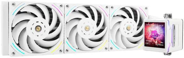 Main image of Thermalrlght Elite Vision 360 ARGB White CPU Water Cooler,Triple PWM Fans Water Cooling System with 2150PRM,for AM4/AM5&Intel LGA1851/1700, Magnetic Detachable LCD Screen with 320 * 320 Resolution