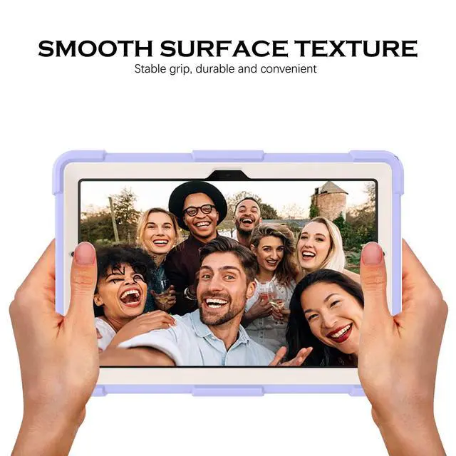 Alt view image 5 of 5 - YINLAI for Samsung Galaxy Tab A8 Case,Tab A8 10.5 Case Silicone Butterfly Kickstand Kids Girls Women Shockproof Protective Tablet Cover for Galaxy Tab A8 10.5 Inch 2022 [SM-X200/X205/X207], Purple