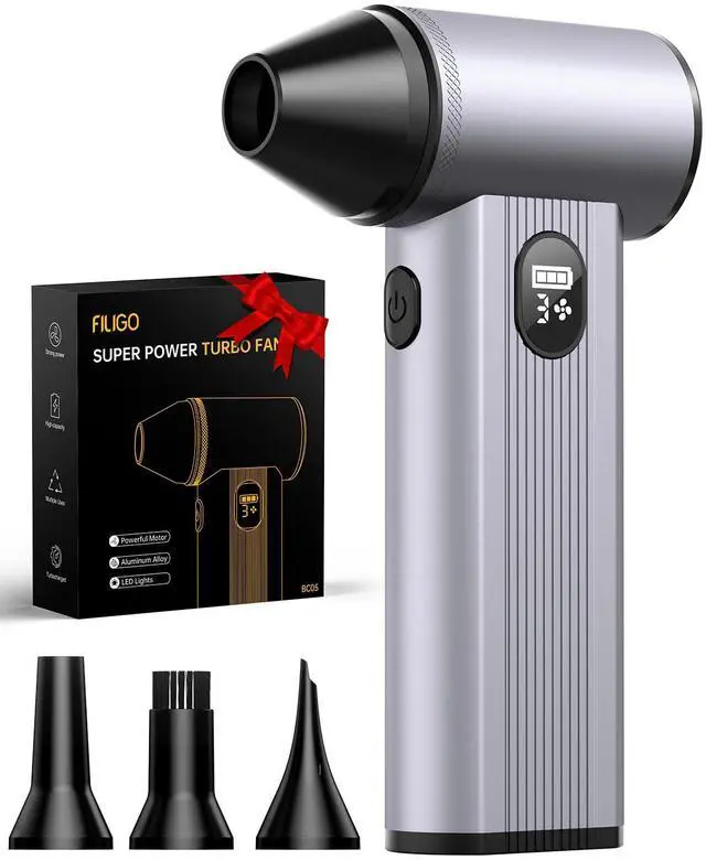 Main image of Compressed Air Duster with150,000RPM Brushless Motor, 8000mAh Battery, LED Light, 4-Gear Adjustable Electric Air Blower for Home, Car, Computer, Outdoor