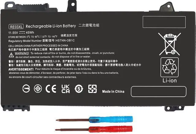 Main image of RE03XL L32407-541 Battery, Replacement hp ProBook Laptop Battery for HP ProBook 430 440 445 450 G6 G7 455R G6 Serie L32407-AC1 HSTNN-OB1C HSTNN-UB7R HSTNN-DB9A L32407-2B1 L32656-005 Batteries.