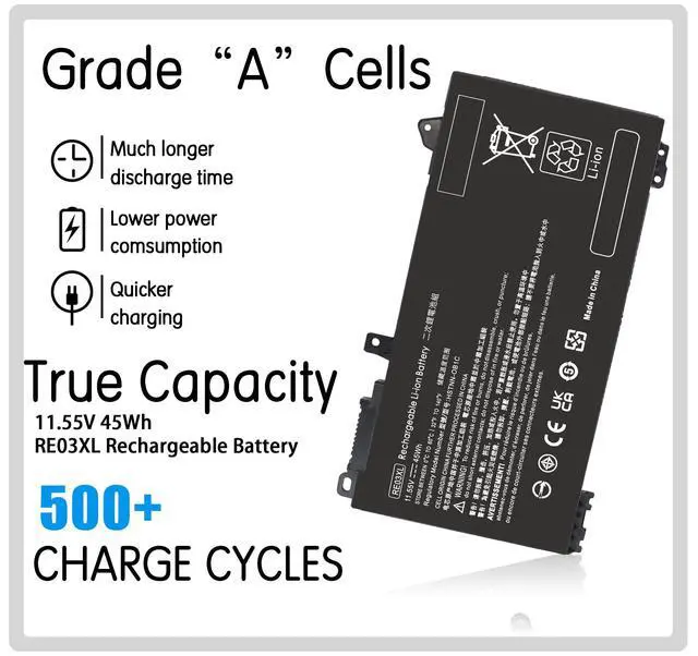 Alt view image 2 of 5 - RE03XL L32407-541 Battery, Replacement hp ProBook Laptop Battery for HP ProBook 430 440 445 450 G6 G7 455R G6 Serie L32407-AC1 HSTNN-OB1C HSTNN-UB7R HSTNN-DB9A L32407-2B1 L32656-005 Batteries.