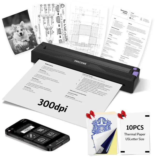 Main image of Portable Printers Wireless for Travel,Inkless Thermal Bluetooth Mini Printer Compatible with Android,iOS&Laptop,Support 8.5" X 11" US Letter&A4,Portable Small Mobile Travel Printer for Home (T11)