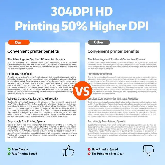 Alt view image 4 of 5 - Portable Printers Wireless for Travel,Inkless Thermal Bluetooth Mini Printer Compatible with Android,iOS&Laptop,Support 8.5" X 11" US Letter&A4,Portable Small Mobile Travel Printer for Home (T11)