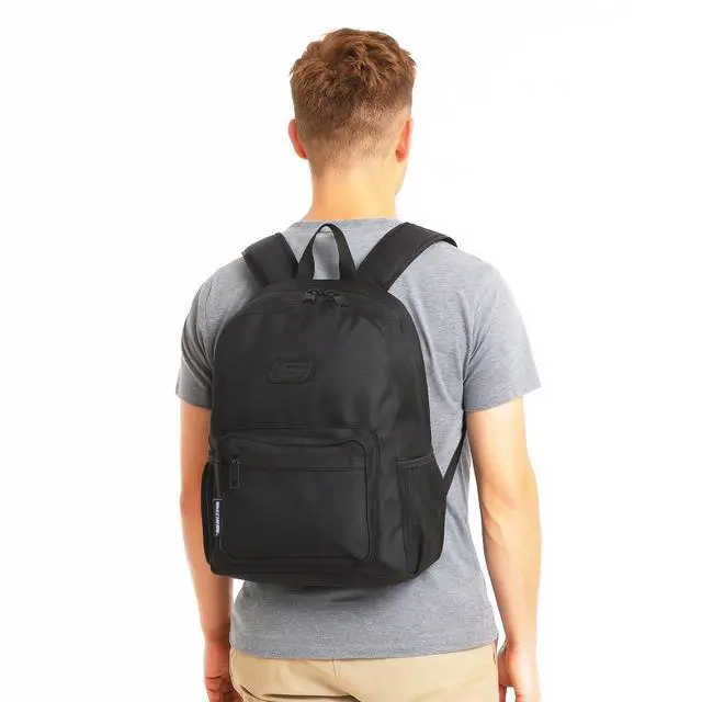 Alt view image 2 of 5 - Skechers 365 JR Adventure Travel Backpack for Women & Men, College Backpack, Laptop Bag, Multipurpose Back Pack & Book Bag (Black)