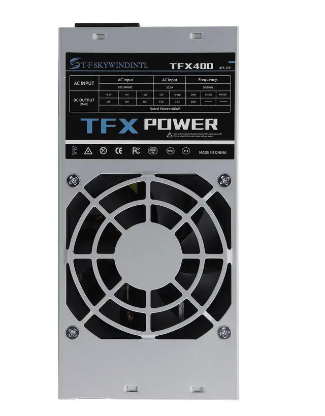 Alt view image 3 of 5 - TFX 400W Power Supply Fixed Cable Stand Full Voltage 110-240V PSU with 20+4Pin Mainboard Power for Desktop NAS POS Mini ITX