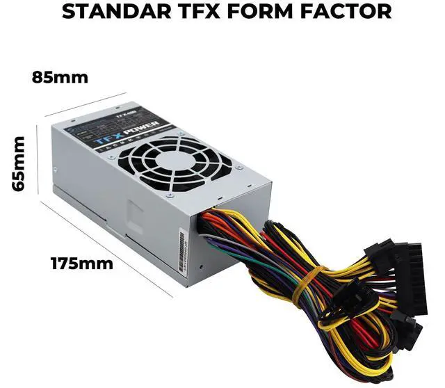 Alt view image 4 of 5 - TFX 400W Power Supply Fixed Cable Stand Full Voltage 110-240V PSU with 20+4Pin Mainboard Power for Desktop NAS POS Mini ITX