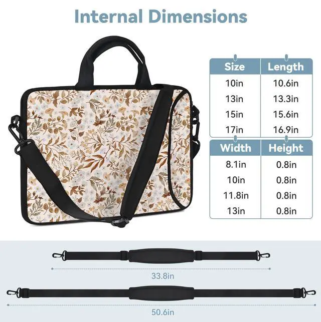 Alt view image 3 of 5 - RICHEN 17 inch Laptop Shoulder Bag Carrying Case with Handle Fits 15.6/16/17/17.3/17.4 inch Laptop Notebook (Sicilian Flowers, 16-17.3 inch)