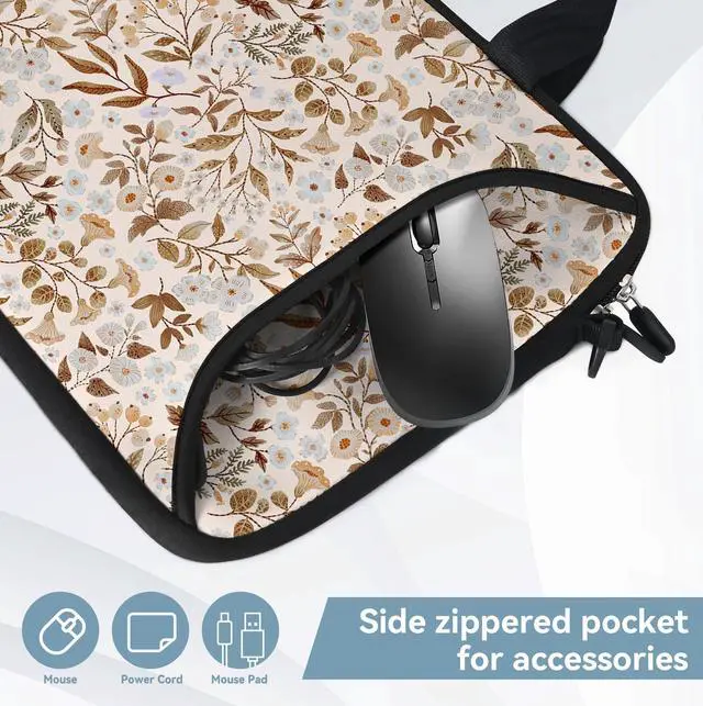 Alt view image 4 of 5 - RICHEN 17 inch Laptop Shoulder Bag Carrying Case with Handle Fits 15.6/16/17/17.3/17.4 inch Laptop Notebook (Sicilian Flowers, 16-17.3 inch)