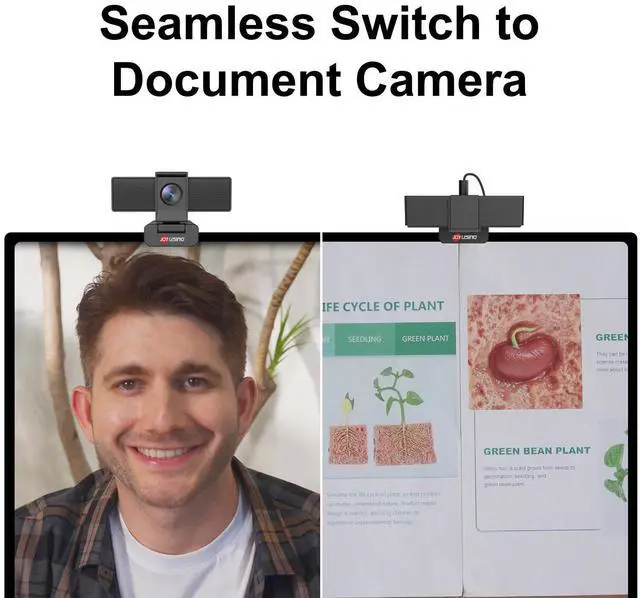 Alt view image 3 of 5 - JOYUSING Flip600S 4K Webcam for PC, Ultra HD Webcam with tripod, PDAF Autofocus, Noise-Cancelling Mics, 79° FOV, Auto Light Correction, Privacy Cover, for Conference, Streaming, Zoom/Teams/Google Meet