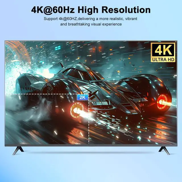 Alt view image 4 of 5 - HDMI KVM Switch 1 Monitor 2 Computers 4K@60Hz,KVM Switches for Dual Computer Share Monitor Keyboard Mouse Printer Hard Drives, with EDID Adaptive, 2USB Cable Desktop Controller