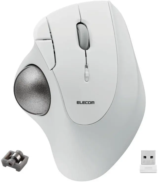 Main image of ELECOM Ergonomic Comfort Design Trackball IST Wireless 2.4GHz Connect, Super-Smooth Tracking with Roller Ball Bearing, 36mm Ball, Thumb Control, Compatible for Windows, PC, and Mac White (M-IT11DRWH)