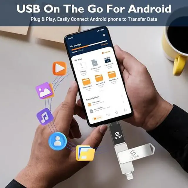 Alt view image 3 of 5 - Genuine Apple MFi Certified iPhone-USB-Flash-Drive 256GB Real Capacity Genuine Lightning encrypted Backup-Photo-Stick-for-iPhone iPad Android PC Mac External-Storage Photos/Videos Thumb-Drive Pendrive