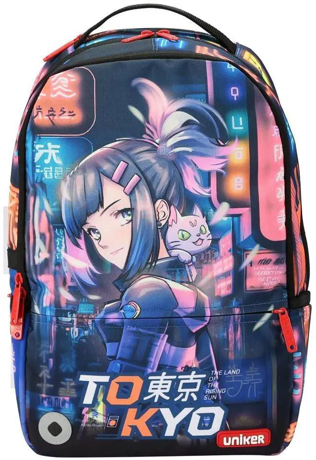 Alt view image 3 of 5 - UNIKER Travel Laptop Backpack,Graffiti Backpack for Work,Designer Laptop Backpack for 15.6 Inch,Water Resistant Bag, Tokyo