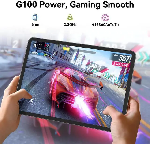 Alt view image 3 of 5 - Blackview 13 inch Android 15 Tablet with Keyboard, 12.7" Large Screen Gaming Tablet with Pen, Helio G100, 256GB, 90 Hz, 2K+, 3 AI Cameras, Widevine L1, 5G WiFi, GPS- Link 8