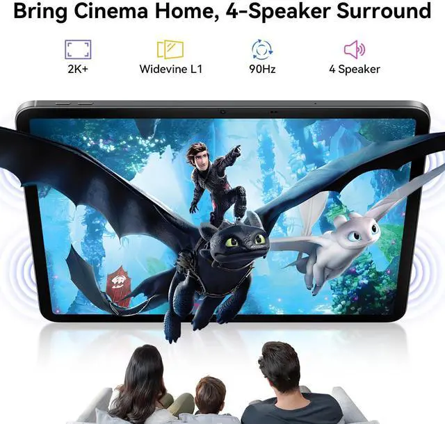 Alt view image 2 of 5 - Blackview 13 inch Android 15 Tablet with Keyboard, 12.7" Large Screen Gaming Tablet with Pen, Helio G100, 256GB, 90 Hz, 2K+, 3 AI Cameras, Widevine L1, 5G WiFi, GPS- Link 8
