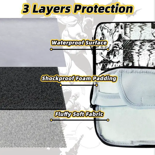 Alt view image 2 of 5 - Superhero Laptop Case Sleeve 14 inch, Lightweight Shockproof Laptop Bag with Shoulder, Waterproof Computer Bag Heavy Duty Protection, Ideal Gift for Teens & Adults