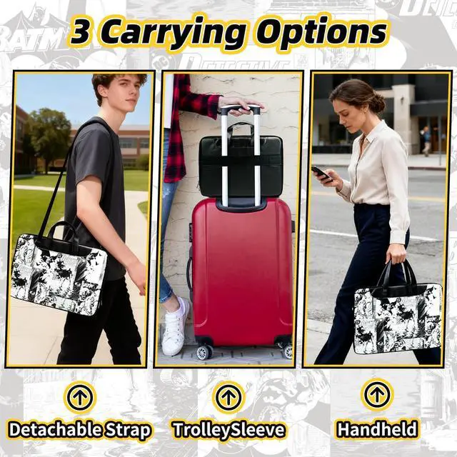 Alt view image 3 of 5 - Superhero Laptop Case Sleeve 14 inch, Lightweight Shockproof Laptop Bag with Shoulder, Waterproof Computer Bag Heavy Duty Protection, Ideal Gift for Teens & Adults