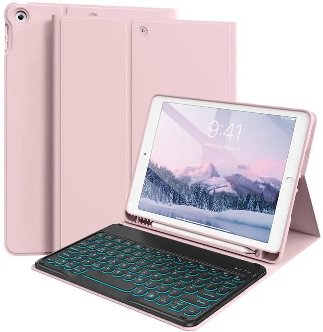 Main image of BQDIYOO Keyboard Case for iPad 9th/8th/7th Generation(2021/2020/2019) Detachable Wireless Bluetooth Keyboard Case for 10.2 inch iPad 9/8/7 Cover with Pencil Holder Auto Wake/Sleep, Pink