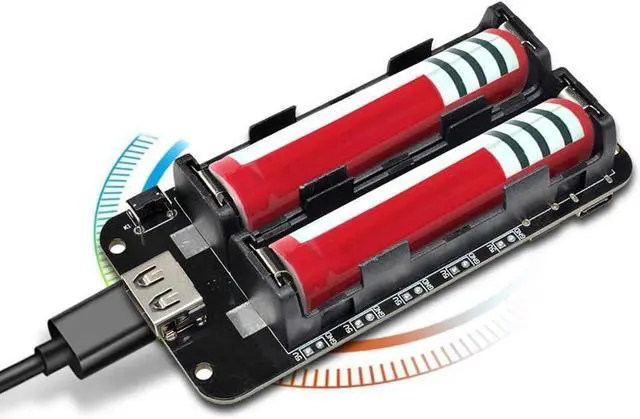 Alt view image 5 of 5 - diymore 1865O Battery Holder Double Li-ion V8 Battery Shield Micro USB 5V/3A 3V/1A Power Bank Battery Charging Module for Raspberry Pi and Arduino ESP32 (2 Holders)