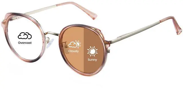 Main image of Cyxus Photochromic Glasses for Women UV Protection with Blue Light Blocking Trendy Cat Eye Frame8315i39 Brown