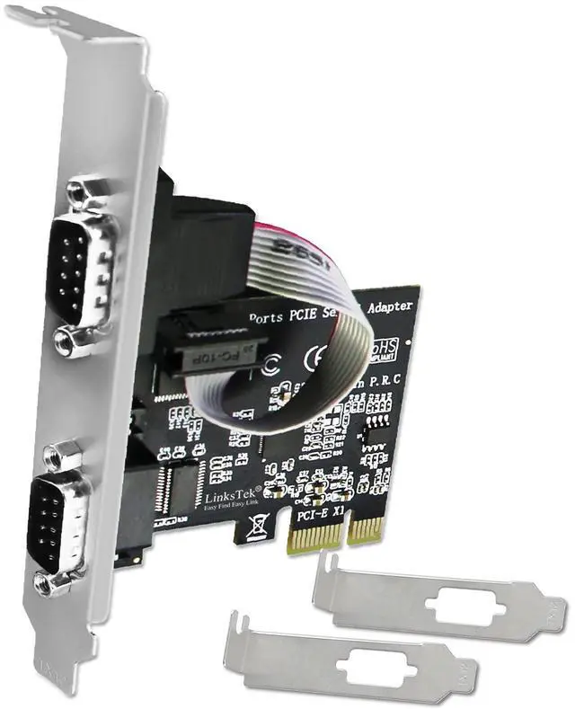 Main image of LinksTek 2-Port PCI Express RS-232 DB9 Serial Port Card for Windows XP, Vista,7, 8.x, 10, 11 32/64bit and Linux PCs, PCIE RS232 Card, PCIE Serial DB9 Port Card (PCIE-SE2)