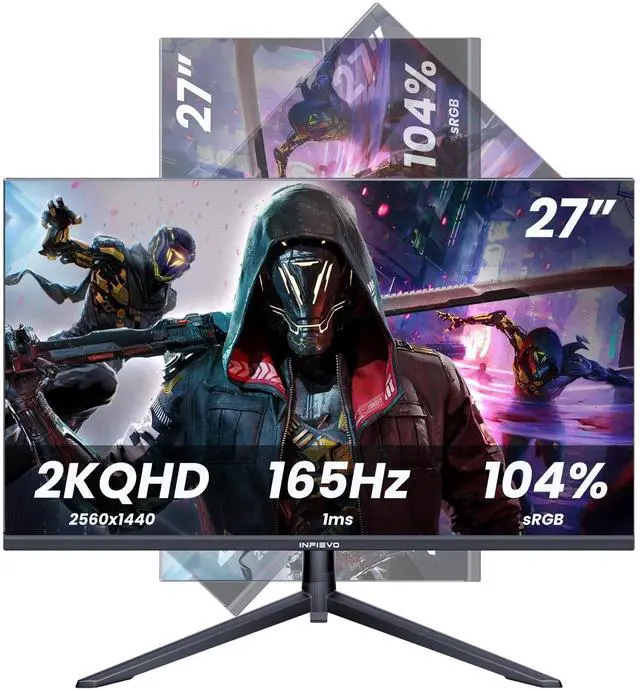 Main image of 27 Inch Gaming Monitor 165Hz/144Hz,QHD 2560x1440 Built-in Speakers 104% sRGB Computer Monitor, Height/Pivot/Swivel/Tilt Adjustable Vertical Monitor, HDR,Support FreeSync, DP,HDMI, VESA Compatible
