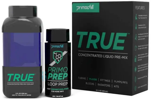 Alt view image 2 of 3 - PrimoChill True - Computer WaterCooling Coolant, Concentrate, Low-Conductive, Transparent, Full Protection, PrimoPrep Included, Proudly Made in The USA (Yields a Gallon of Coolant) - Steel Blue