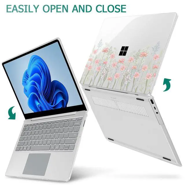 Alt view image 5 of 5 - Lepeoac Case for 13.5" Microsoft Surface Laptop 5/4/3 with Metal Palm Rest ONLY 2019-2022 Release Models:1868/1951, Plastic Hard Shell Case with Keyboard Cover & Screen Protector, Floral C322