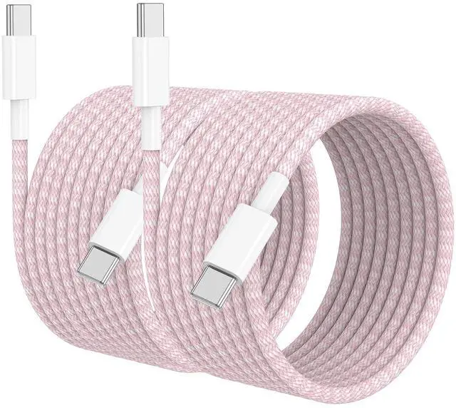 Main image of USB C to USB C Cable 10 FT for iPhone 16 15 Pro Max,Long C to C Cable Fast Charging Cord Braided for iPhone 16 15 Pro/16 15 Plus/16e,MacBook,iPad 10/11th 60W-Pink