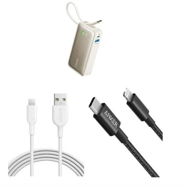 Main image of Anker 6ft Nylon USB-C to Lightning Cable, MFi Certified, Fast Charging, Compatible with iPhone 13, 12, 11 Series & More, Includes Anker PowerLine II Lightning Cable & Nano Power Bank
