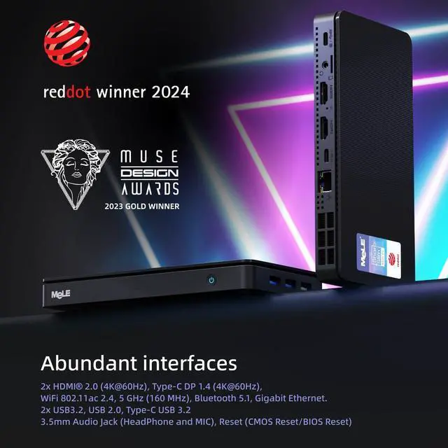 Alt view image 2 of 5 - MeLE Mini PC Overclock X2 N95(up to 3.4GHz) Alder-Lake 12th Gen 16GB RAM 512GB Micro Computer Small Desktop for Office Education Home Triple Screen Display Full Function USB-C WiFi6 BT5.2