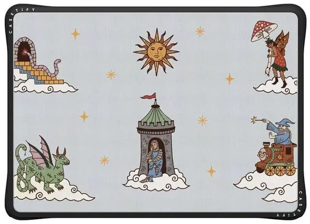 Main image of CASETiFY Impact MacBook Air 13.6" (M2-M4) Case [Cushioned Impact Corners/Scratch-Resistant/Anti-Slip Grip] - up in The Medieval Clouds - Clear Black