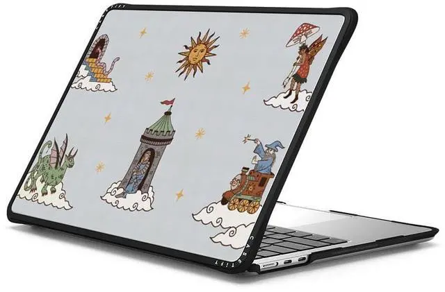 Alt view image 2 of 2 - CASETiFY Impact MacBook Air 13.6" (M2-M4) Case [Cushioned Impact Corners/Scratch-Resistant/Anti-Slip Grip] - up in The Medieval Clouds - Clear Black