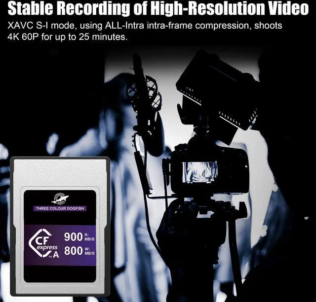 Alt view image 5 of 5 - Dogfish CFexpress Type A Memory Card 256GB, Up to 900MB/s Read Speeds for Sony Alpha/FX Cameras 4K 8K Recording and High Speed Continuous Shooting