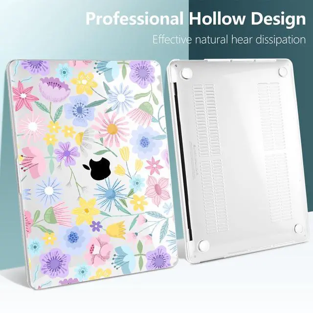 Alt view image 5 of 5 - TWOLSKOO Compatible with MacBook Pro 13 inch Case 2023-2016 A2338 M2/M1 A2251 A2289 A2159 A1989 A1706, Plastic Hard Shell Cover & Keyboard Skin & Screen Protector, Spring Blooms