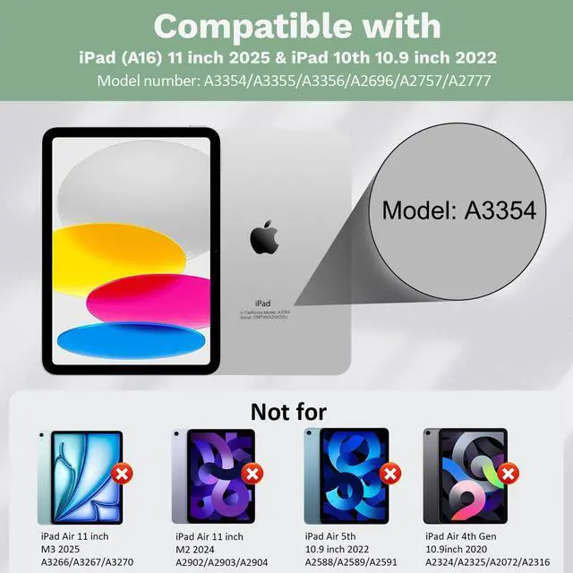 Alt view image 2 of 5 - MoKo Touch Keyboard Case for iPad (A16) 11th Generation 11 inch 2025, iPad 10th Generation 10.9 inch Case with Pencil Holder, 7 Colors Backlit Multi-TrackPad Detachable Bluetooth Keyboard, Green