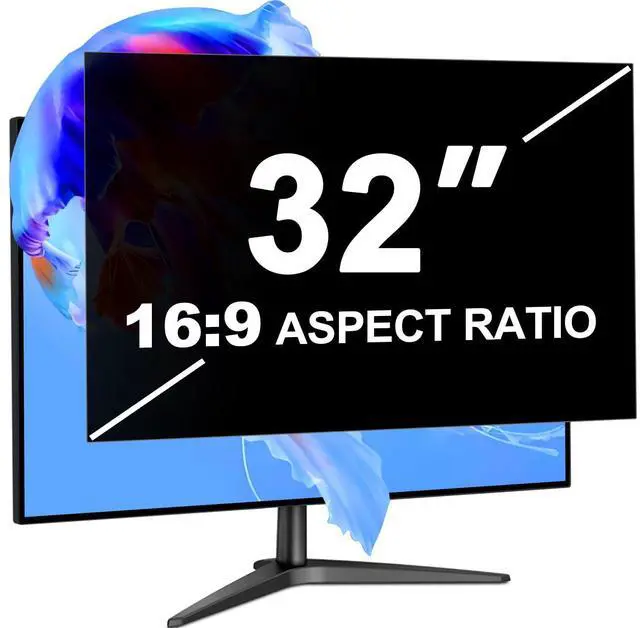 Main image of LUSA DESIGN 32 Inch Privacy Screen for Computer Monitor 16:9 Aspect Ratio, Eye Protection Anti Blue Light Glare Shield, 32inch Removable Black Blackout Anti Spy Desktop Security Private Filter
