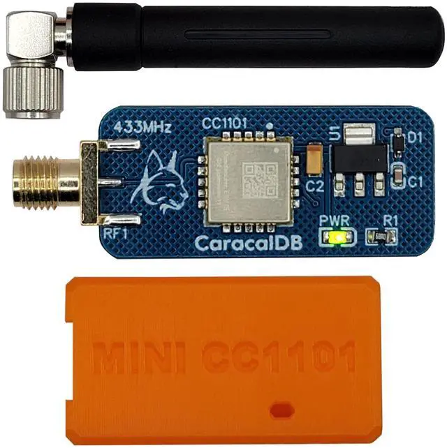 Main image of Mini CC1101 for Flipper Zero - 433MHz Sub-GHz Wireless add-on Board Accessory with SMA Antenna and Case