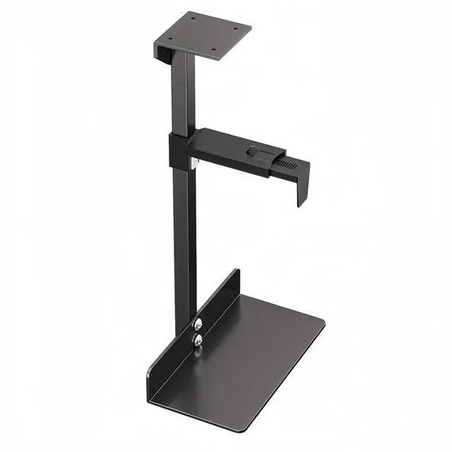 Main image of Under Desk and Wall Computer Mount, CPU Tower Holder Under Desk Mount Height & Width Adjustable, Computer Case Stand Holder Holds 46 lbs, PC Mount, Under Desk CPU Holder Mount, Black