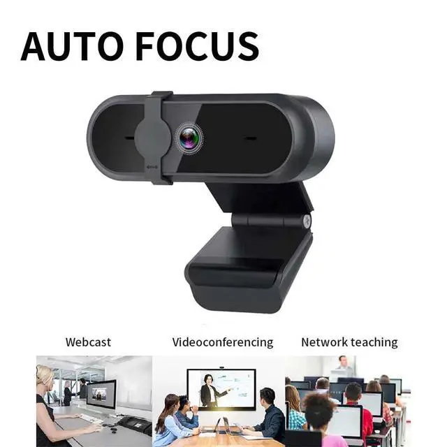 Alt view image 2 of 5 - Jinpei Autofocus 4K QHD Webcam with Privacy Cover, Microphone, Web Computer Camera, Plug and Play,Remote Control JW-07B-4K-A