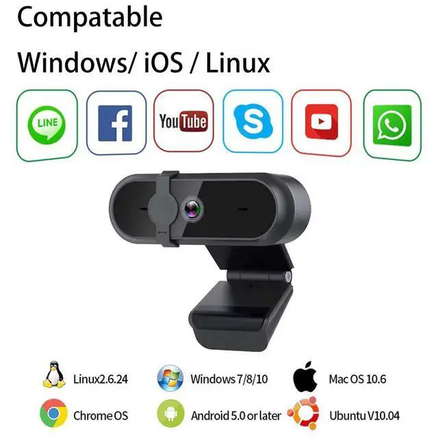 Alt view image 4 of 5 - Jinpei Autofocus 4K QHD Webcam with Privacy Cover, Microphone, Web Computer Camera, Plug and Play,Remote Control JW-07B-4K-A