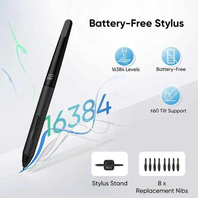 Alt view image 2 of 5 - XPPen Deco 01 V3 Drawing Tablet 10x6.25 Graphics Tablet Digital Drawing Tablet for Chromebook with 16384 Levels Pressure Battery-Free Stylus and 8 Shortcut Keys (Green)