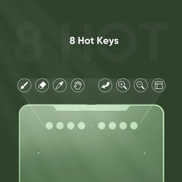 Alt view image 3 of 5 - XPPen Deco 01 V3 Drawing Tablet 10x6.25 Graphics Tablet Digital Drawing Tablet for Chromebook with 16384 Levels Pressure Battery-Free Stylus and 8 Shortcut Keys (Green)