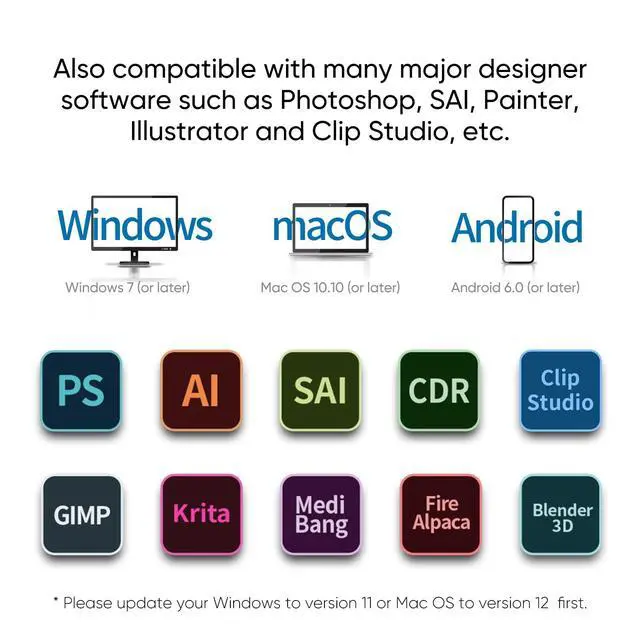 Alt view image 5 of 5 - XPPen Deco 01 V3 Drawing Tablet 10x6.25 Graphics Tablet Digital Drawing Tablet for Chromebook with 16384 Levels Pressure Battery-Free Stylus and 8 Shortcut Keys (Green)