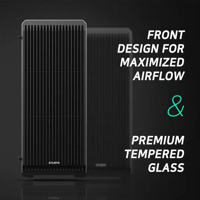 Alt view image 4 of 5 - Zalman S2 TG ATX Mid-Tower PC Case, 3 x Pre-Installed 120mm Zalman Quiet Fans (Support up to 8 Fans), High Airflow Mesh Front Panel, Full Tempered Glass Side Panel, Support GPUs up to 330mm, USB 3.0