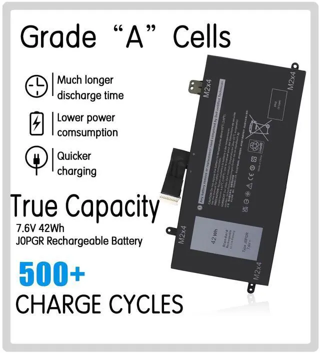 Alt view image 2 of 5 - J0PGR Laptop Battery Replacement for Dell Latitude 12 5285 E5285 5290 2-in-1 Series T17G T17G001 T17G002 Tablet Notebook 1WND8 0J0PGR JOPGR 0RDYCT RDYCT X16TW NOT (MB991LL MC375LL MD314 MC724LL)